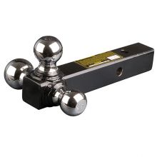 Mount With Three Chrome Solid Shank Trailer Ball