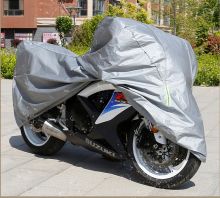 Oxford/Polyester/PVC Silver Color Rectangle Motorcycle Cover 